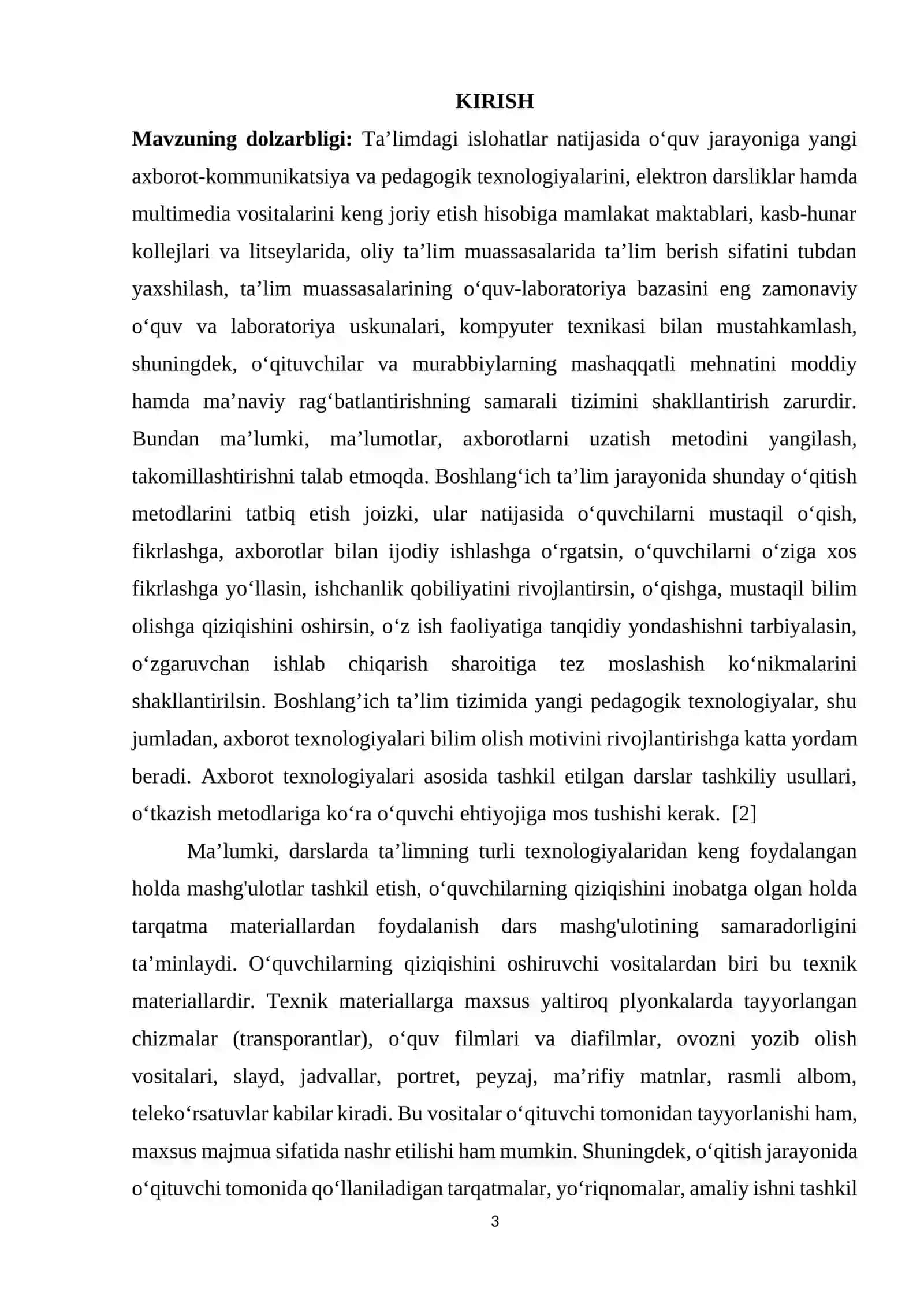 Boshlang‘ich sinf ona tili darslarida texnika vositalaridan foydalanish. 3