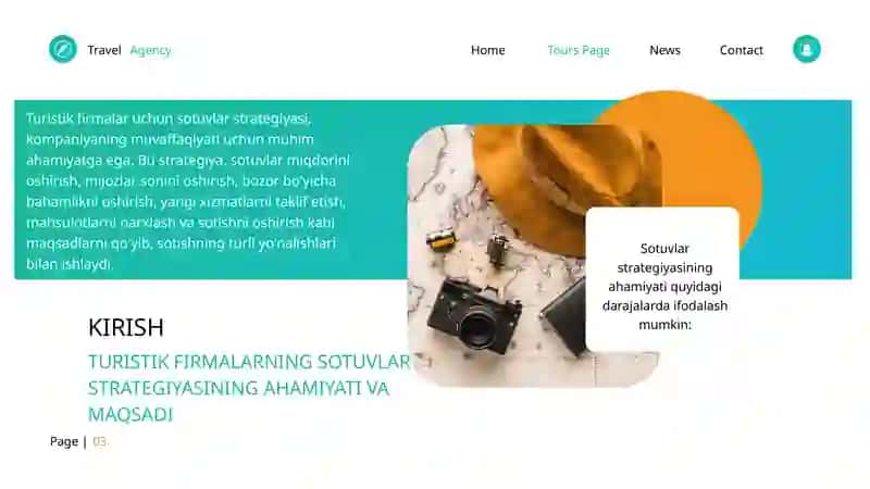 Turoperatorlarning firmasi uchun sotuvlar strategiyasini ishlab chiqish 3