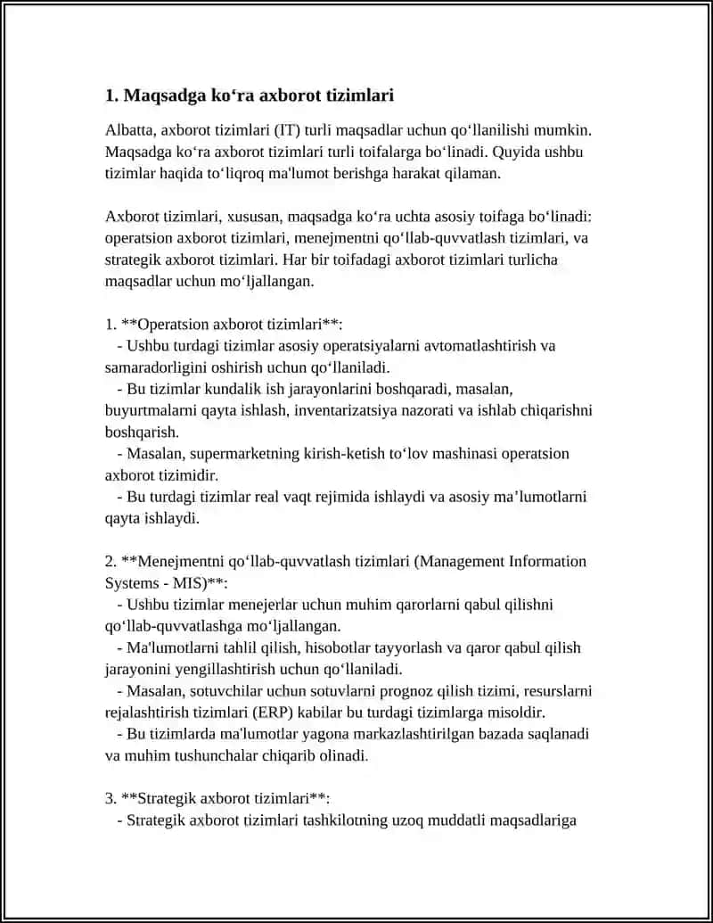 AXBOROT TIZIMLARINING TASNIFI 3
