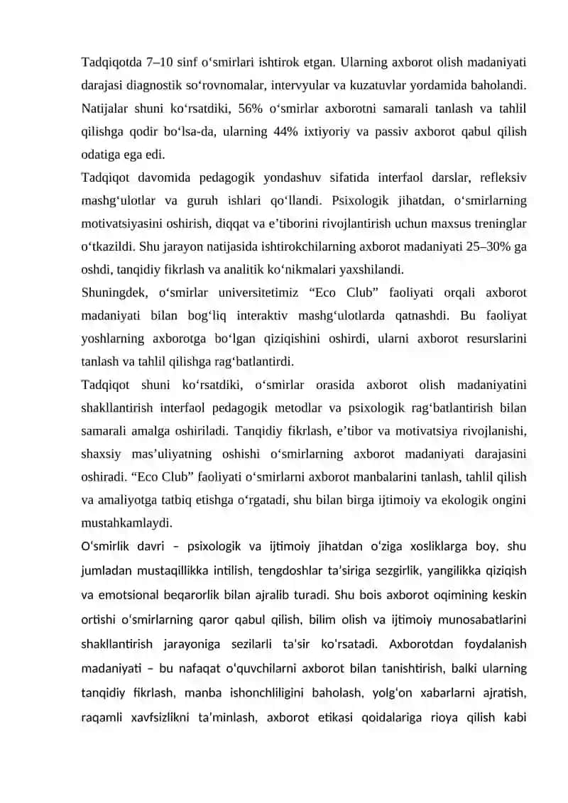 O‘smirlarda axborot olish madaniyatini rivojlantirishning pedagogik va psixologik jihatlari 3