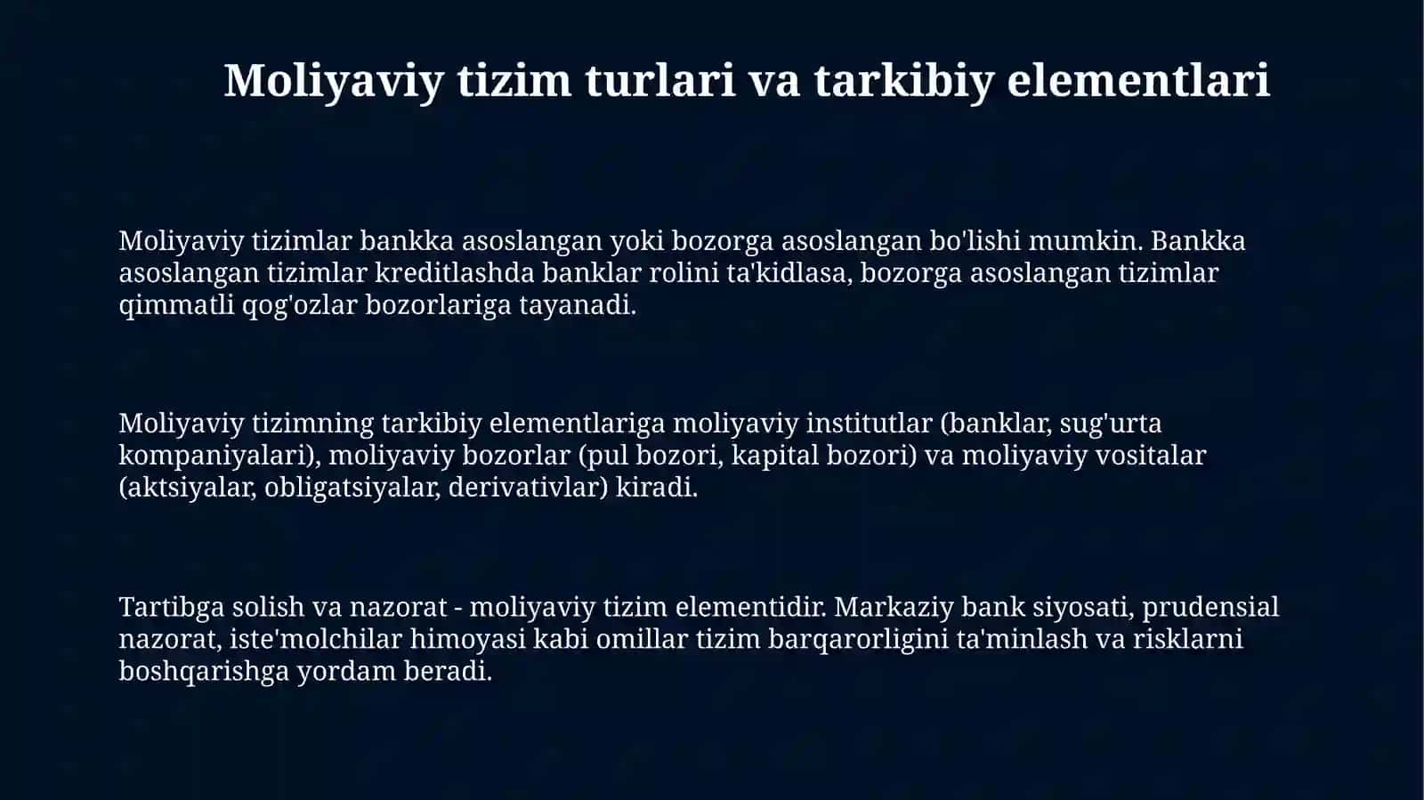 Pul tizimi mazmuni turlari va elementlari 3