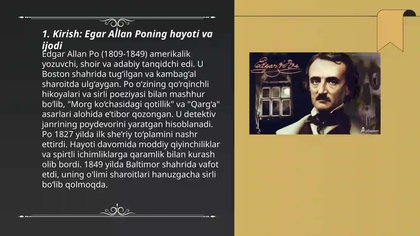 Edgar Allan Poning "Morg koʻchasidagi qotillik" asari haqida 3