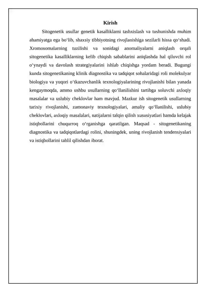Sitogenetik usullarning evolyutsiyasi va zamonaviy texnologiyalari 3