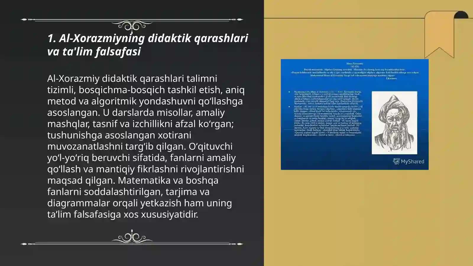 Abu Abdulloh Muhammad ibn Muso al-Xorazmiyning didaktik g'oyalari 3