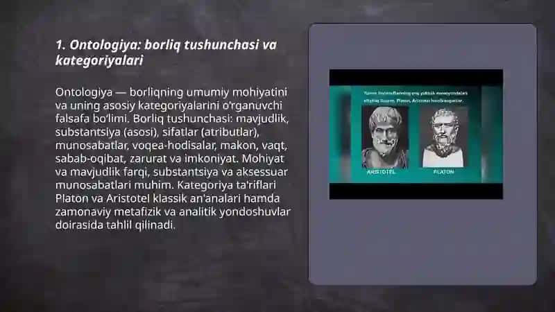 Falsafa va tabiy ilmiy ilmiy fanlarda borliqning mohiyatiga oid konsepsiyalar 3