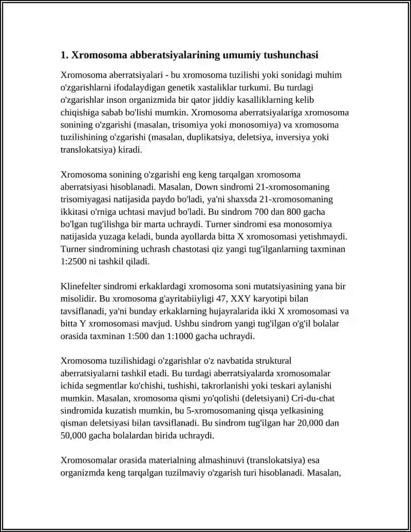 XROMOSOMA ABBERATSIYALARI YOKI QAYTA TUZILISHLARI 3