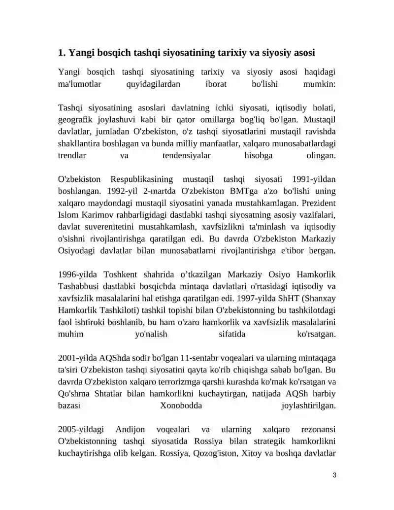 O'ZBEKISTON RESPUBLIKASIDA FOAL TASHQI SIYOSATINING YANGI BOSQICHI 2025-2026 3