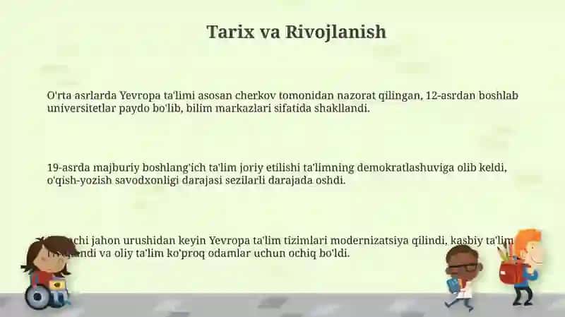 Yevropa mamlakatlarida ta'lim-tarbiya tizimi 3