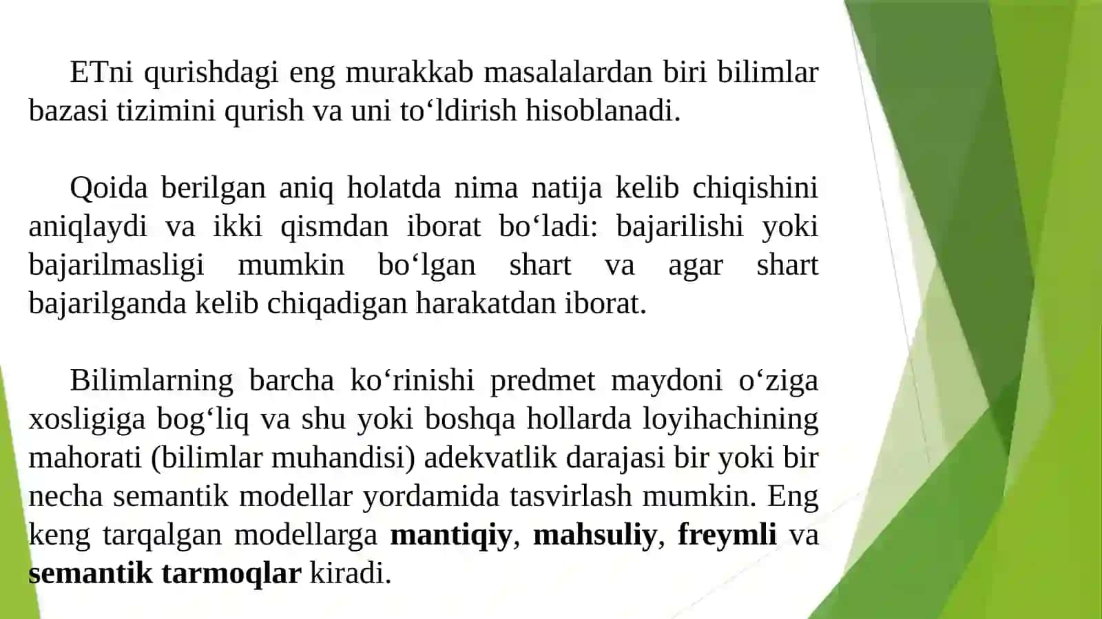 EKSPERT TIZIMLARI TARKIBI 3