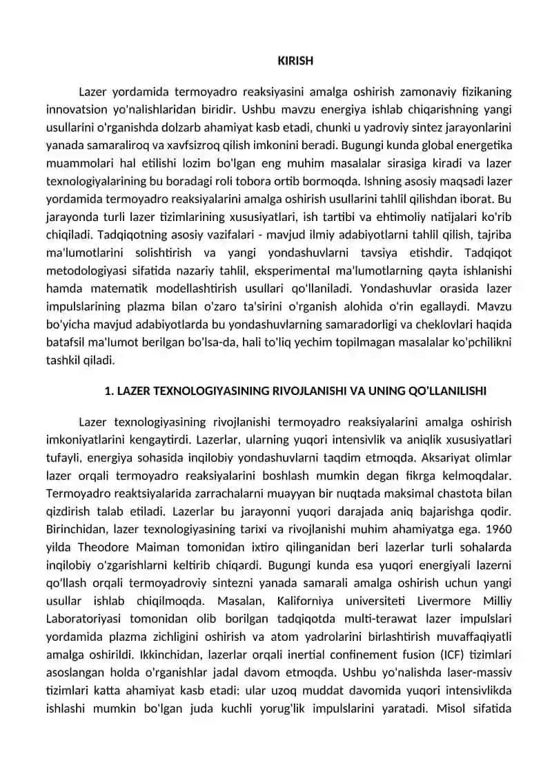 Lazer yordamida termoyadro reaksiyasini amalga oshirish 3