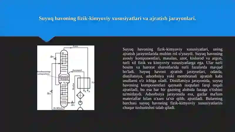 Atmosfera havosini ajratish uchun suyuq havoni rekfikatsiya qilish 3