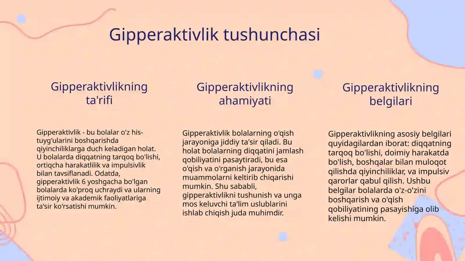 Kichik yoshidagi bolalar gipperaktivlikning o'zlashtirishga ta'siri 3