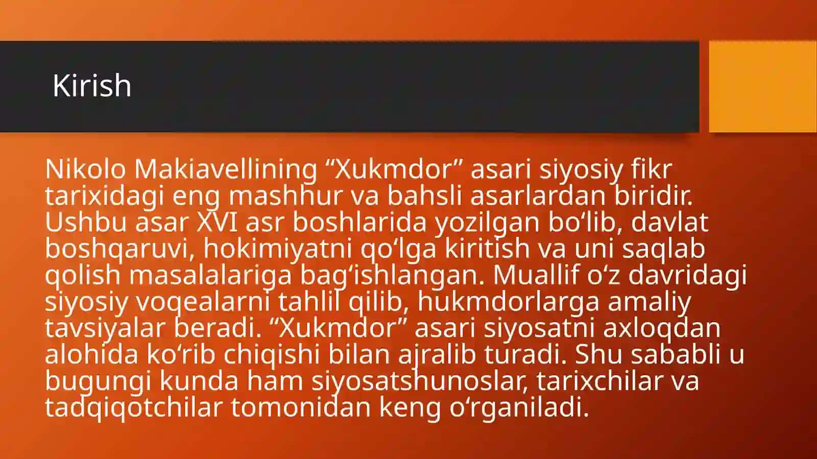 Makiavellining Xukmdor  asari 3