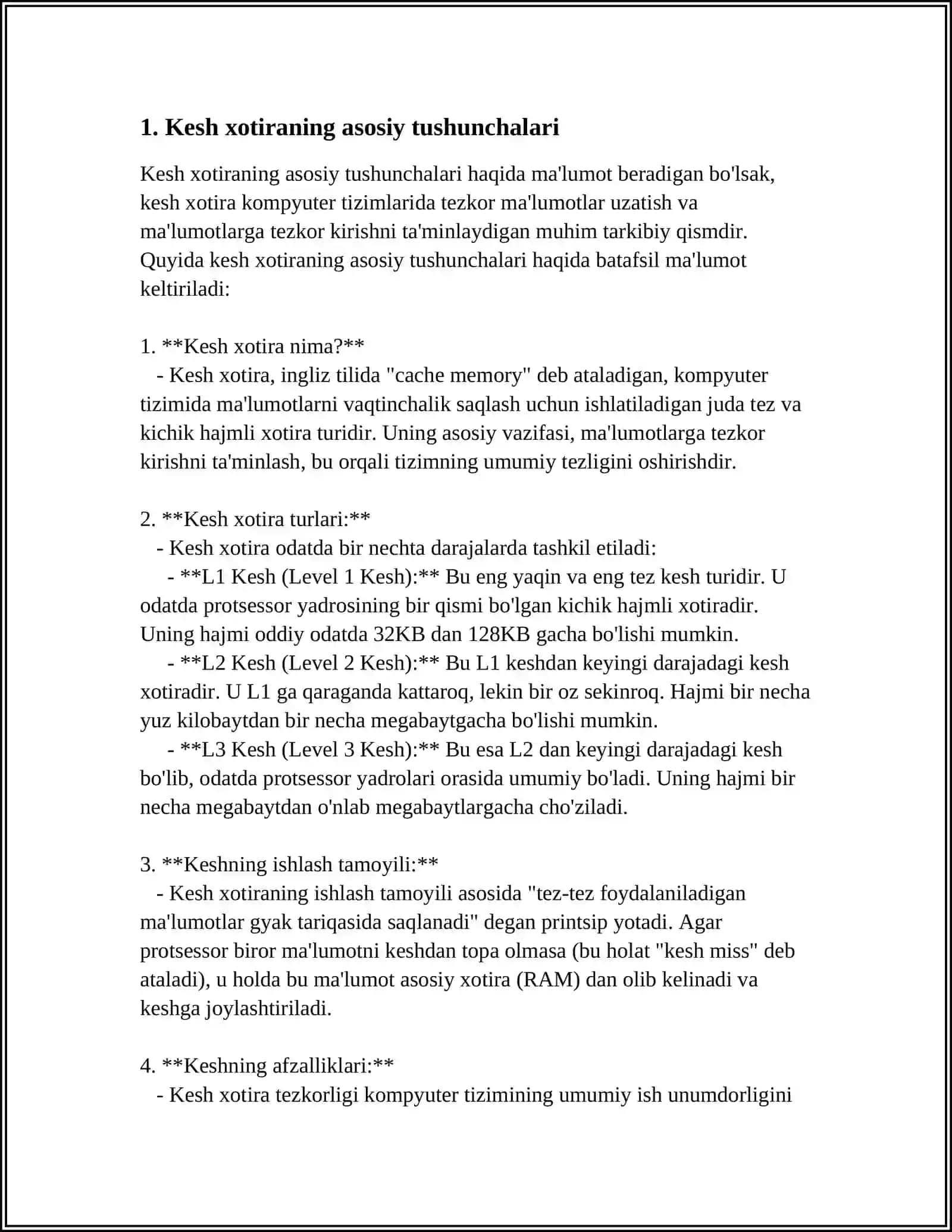 KESH XOTIRA:VAZIFASI VA ISHLASH PRINTSIPI 3
