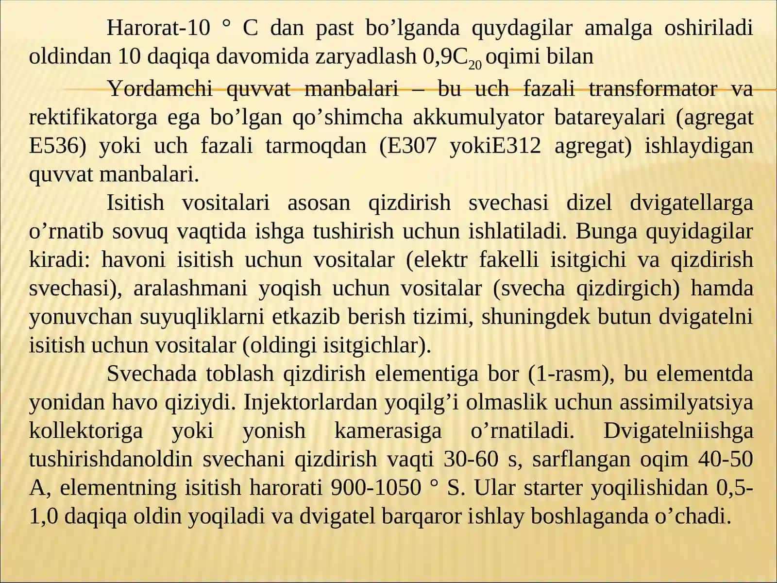 Ishga tushirishni engillashtirishtizimi 3