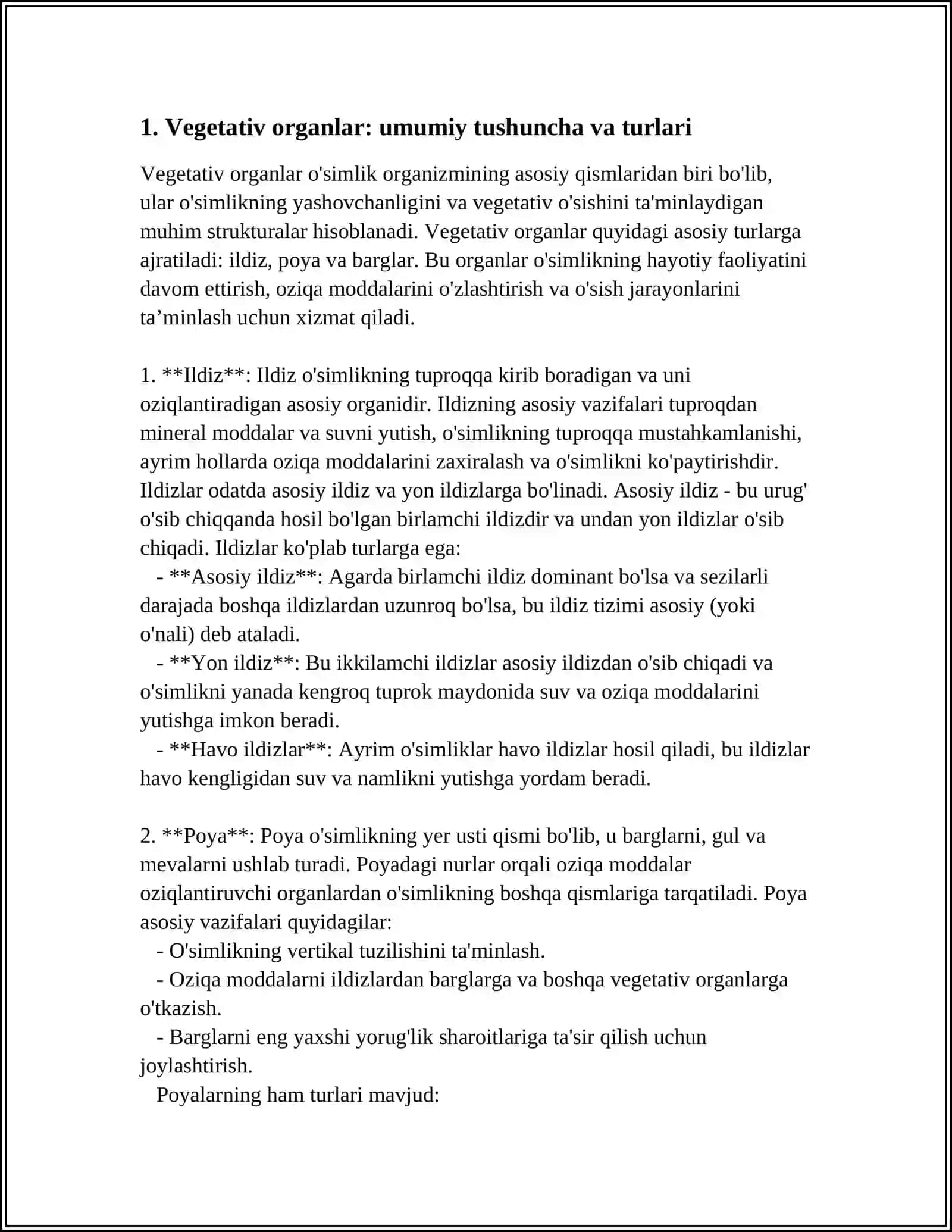 VEGETATIV ORGANLAR. HAVO ILDIZLARI, TUZILISHI, AHAMIYATI 3
