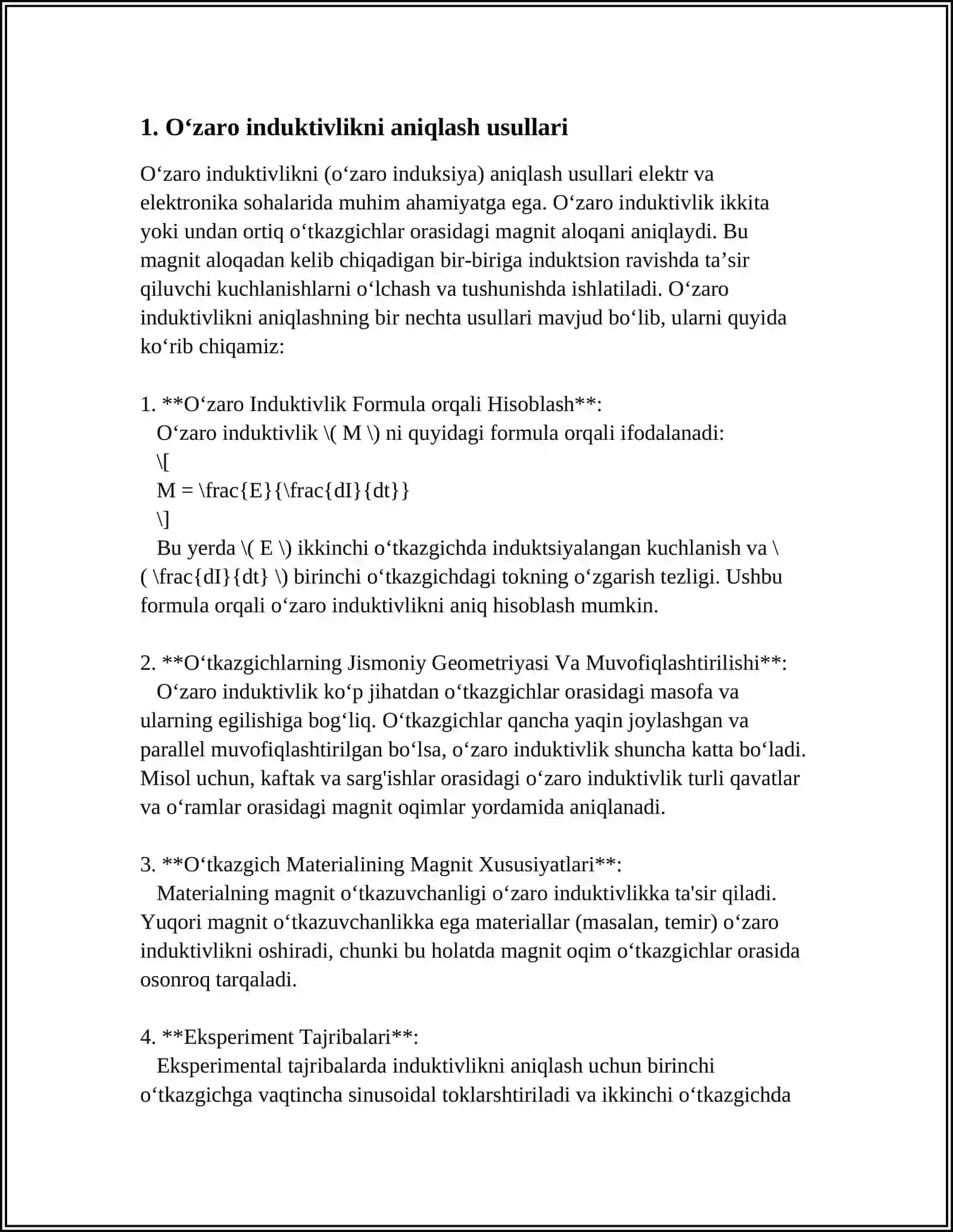 ELEKTR ZANJIRLARIDA O‘ZARO INDUKTIVLIK 3