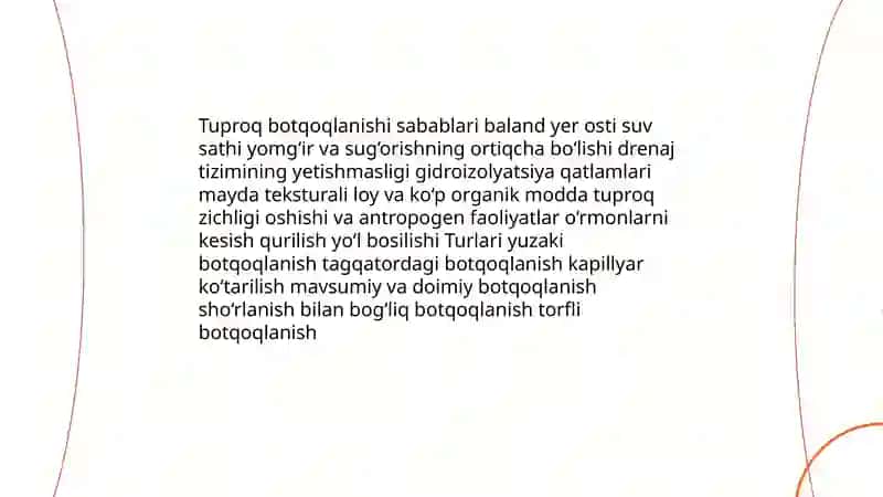 Tuproqlarni botqoqlanish va quritish meloratsiyasi 3