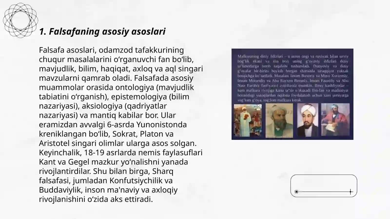 Falsafa turmush tarzi va dunyoni anglash usuli 3