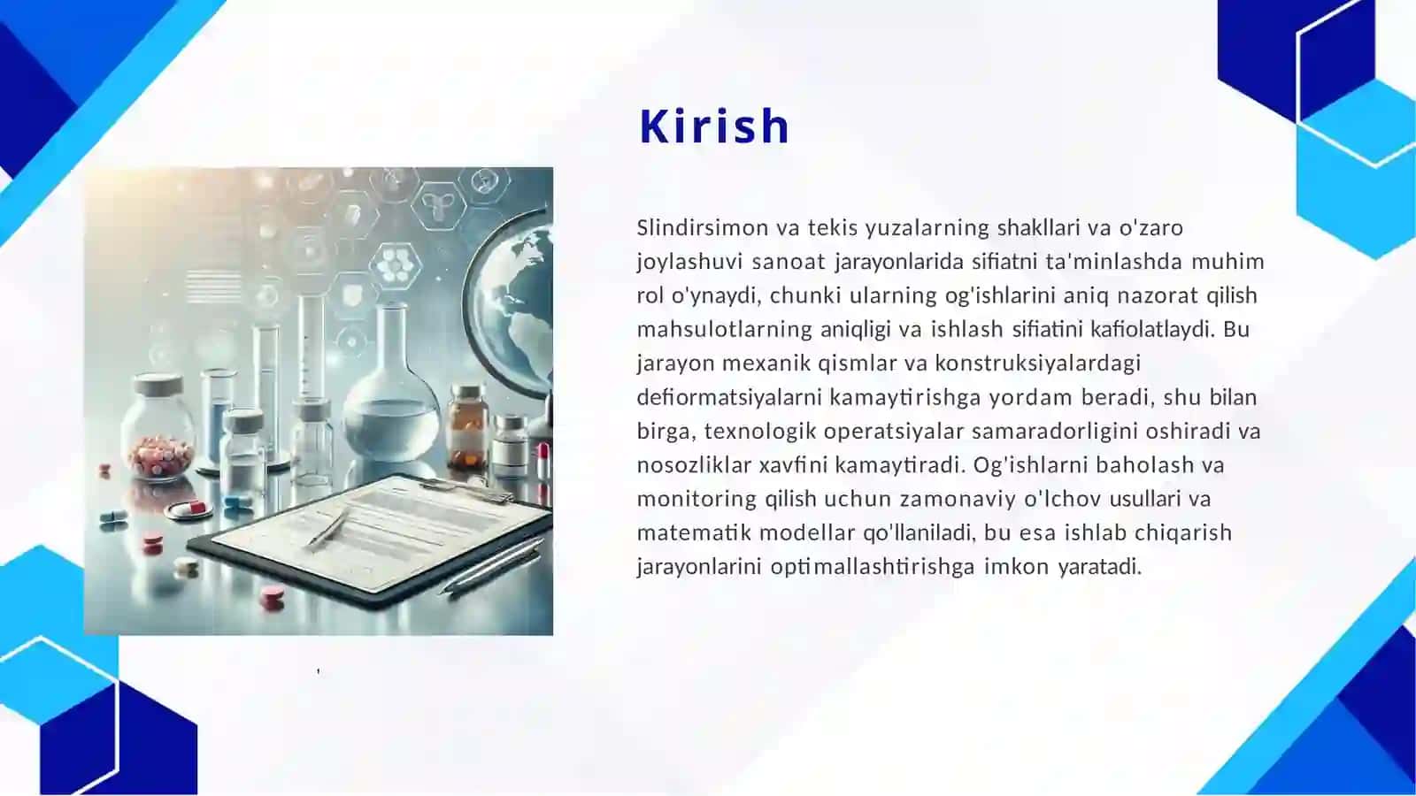 Slindirsimon va tekis yuzalarning shakllaridan va o'zaro joylashuvidan og'ishlarini nazorat qilish 3