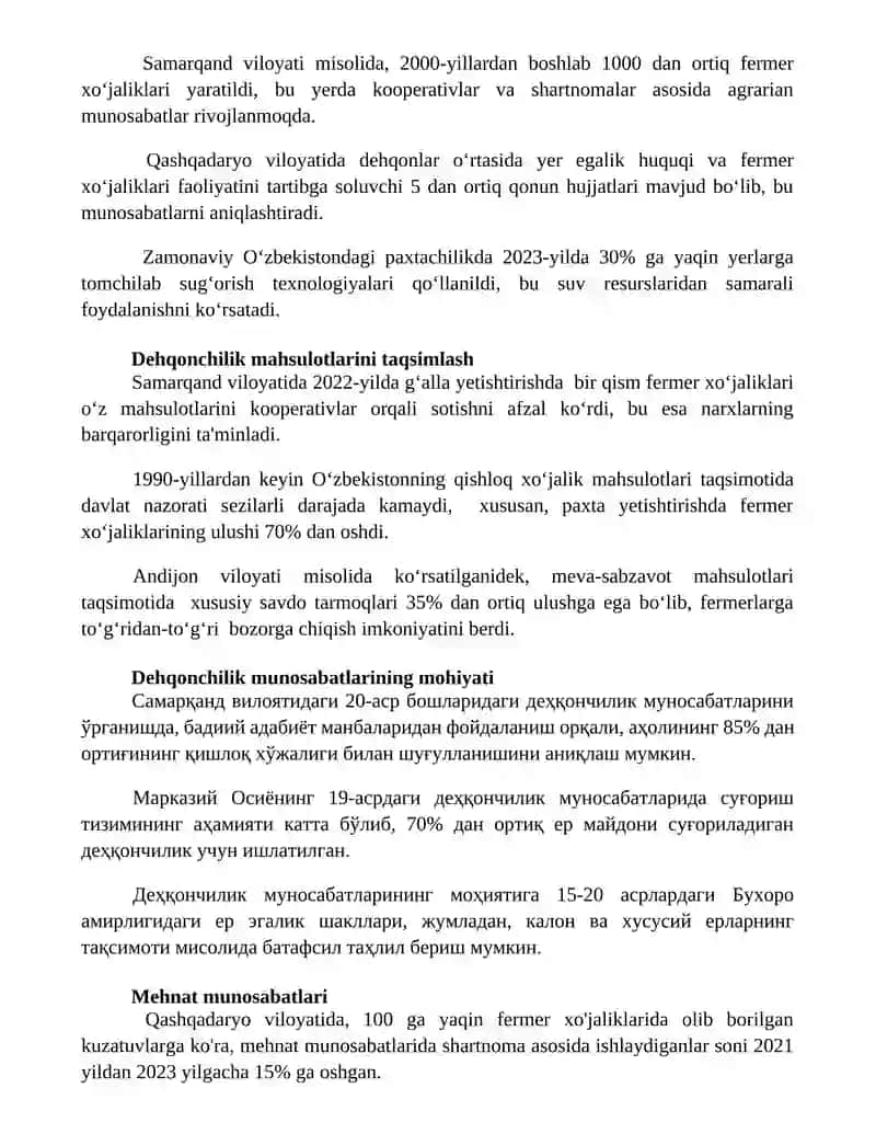 Agrar munosabatlar va ularning xususiyatlari 3