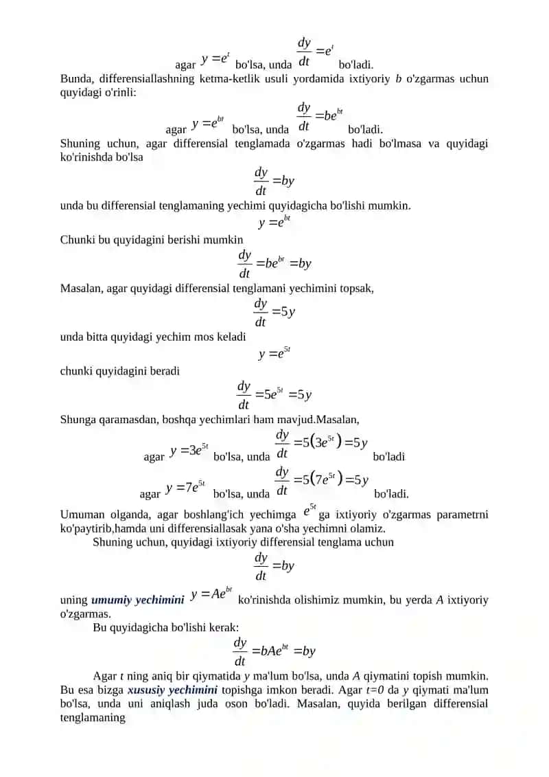 DIFFЕRЕNSIАL TЕNGLАMАLAR NAZARIYASI 3