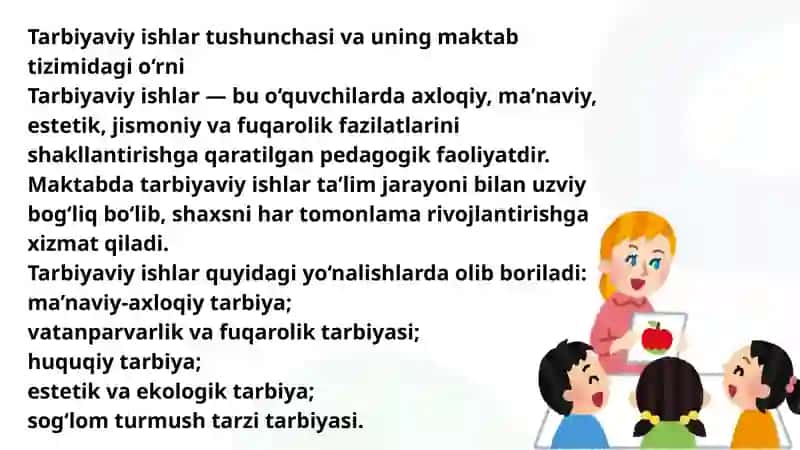 Maktabdagi tarbiyaviy ishlar tizimida sinf rahbarining faoliyati 3