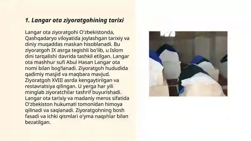 Men yashayotgan hududdagi muqaddas qadamjolar Qamashi tumani Langar ota ziyoratgohi 3