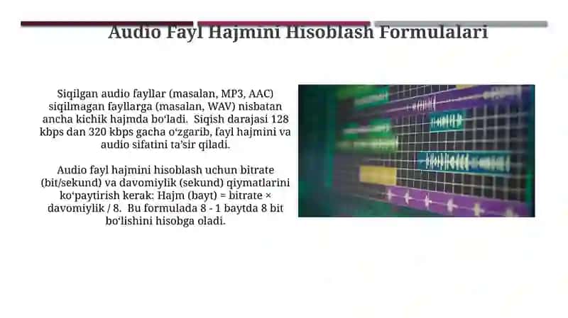 Audio Fayl Hajmini Hisoblash Formulalari 3
