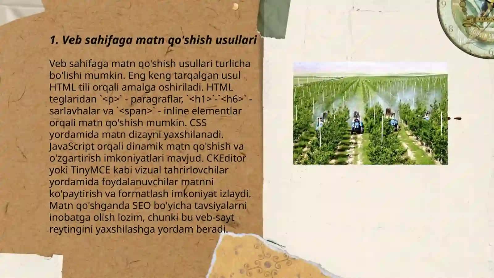 Veb sahifada matn joylashtirish va ularni boshqarish 3