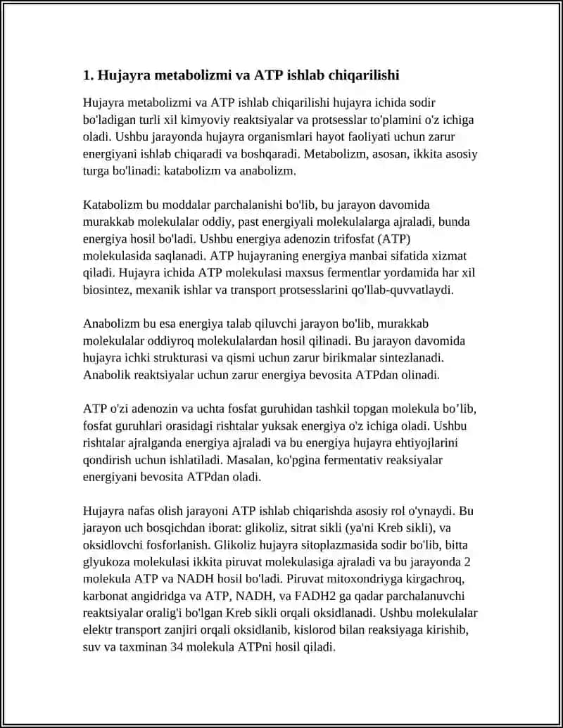 HUJAYRADA MODDALAR, ENERGYA VA MA'LUMOTLAR OQIMI. HUJAYRA PROLIFERATSIYASI MUAMMOLARINING TIBBIYOTDAGI ROLI 3