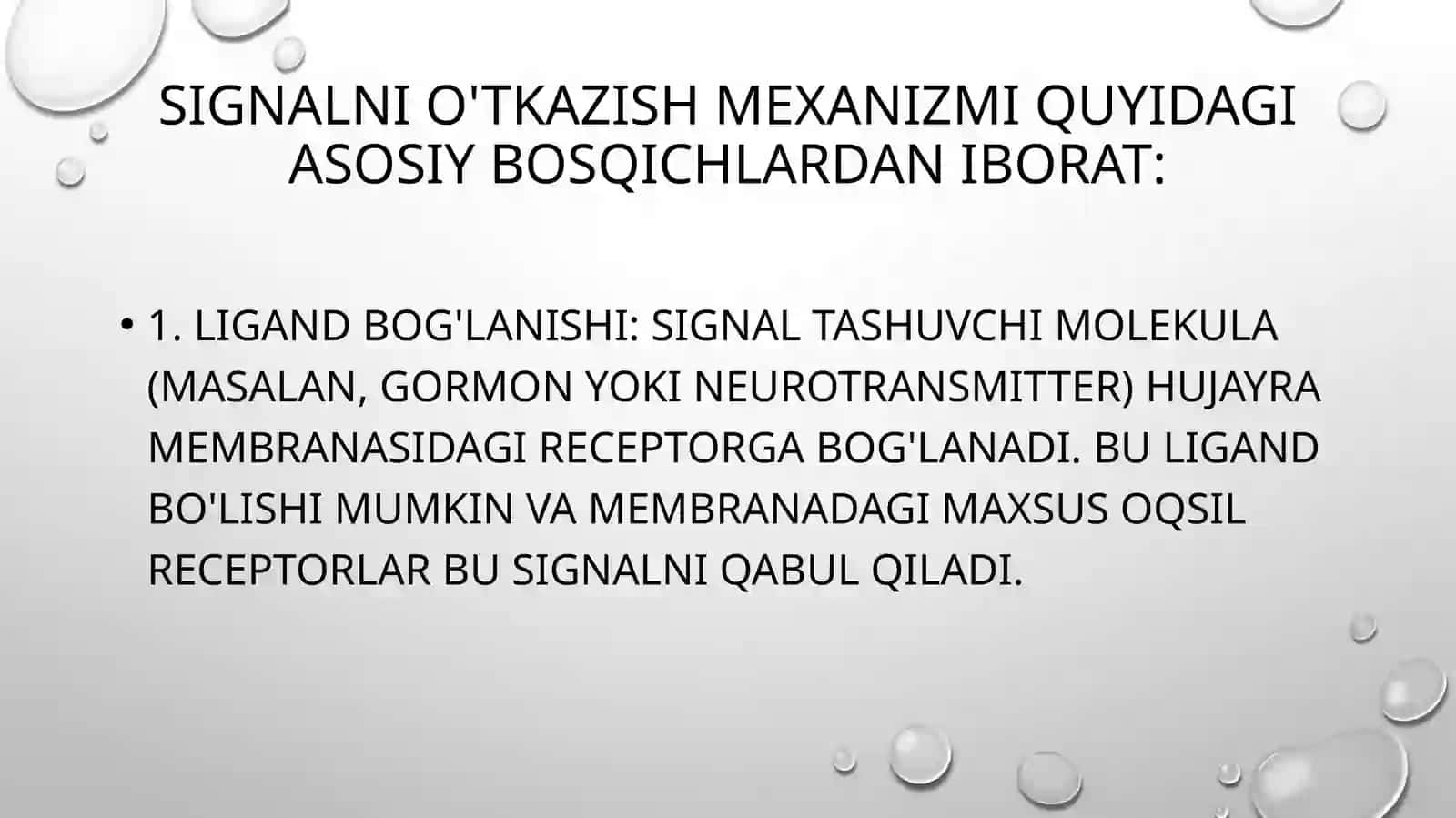Signallarni membranalar orqali o’tkazilishi 3