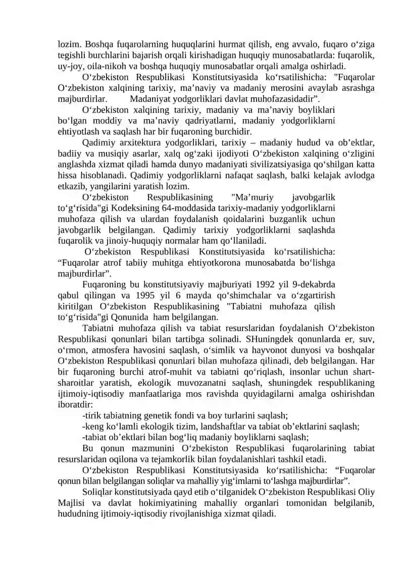 Inson va Fuqarolarning Konstitutsiyaviy Burchlari 3