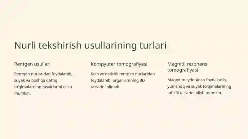Hazim azolarini nurli tekshirish usullari 3