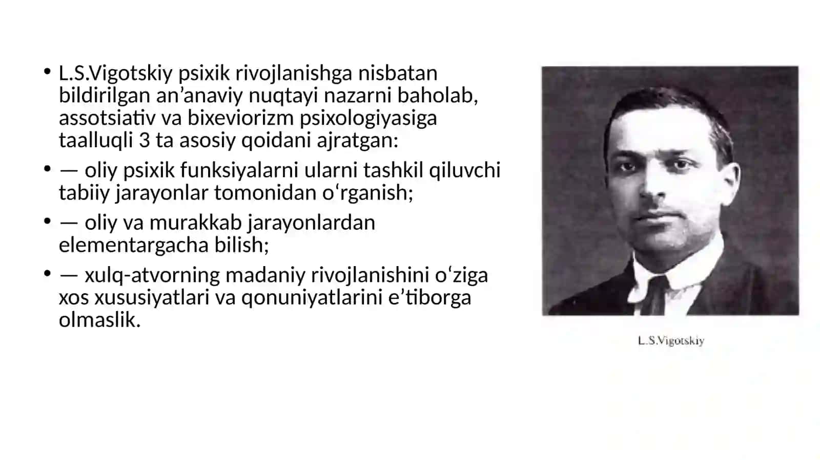Psixik rivojlanishni tushunishning madaniy-tarixiy konsepsiyasi. L.S.Vigotskiy va uning maktabi 3