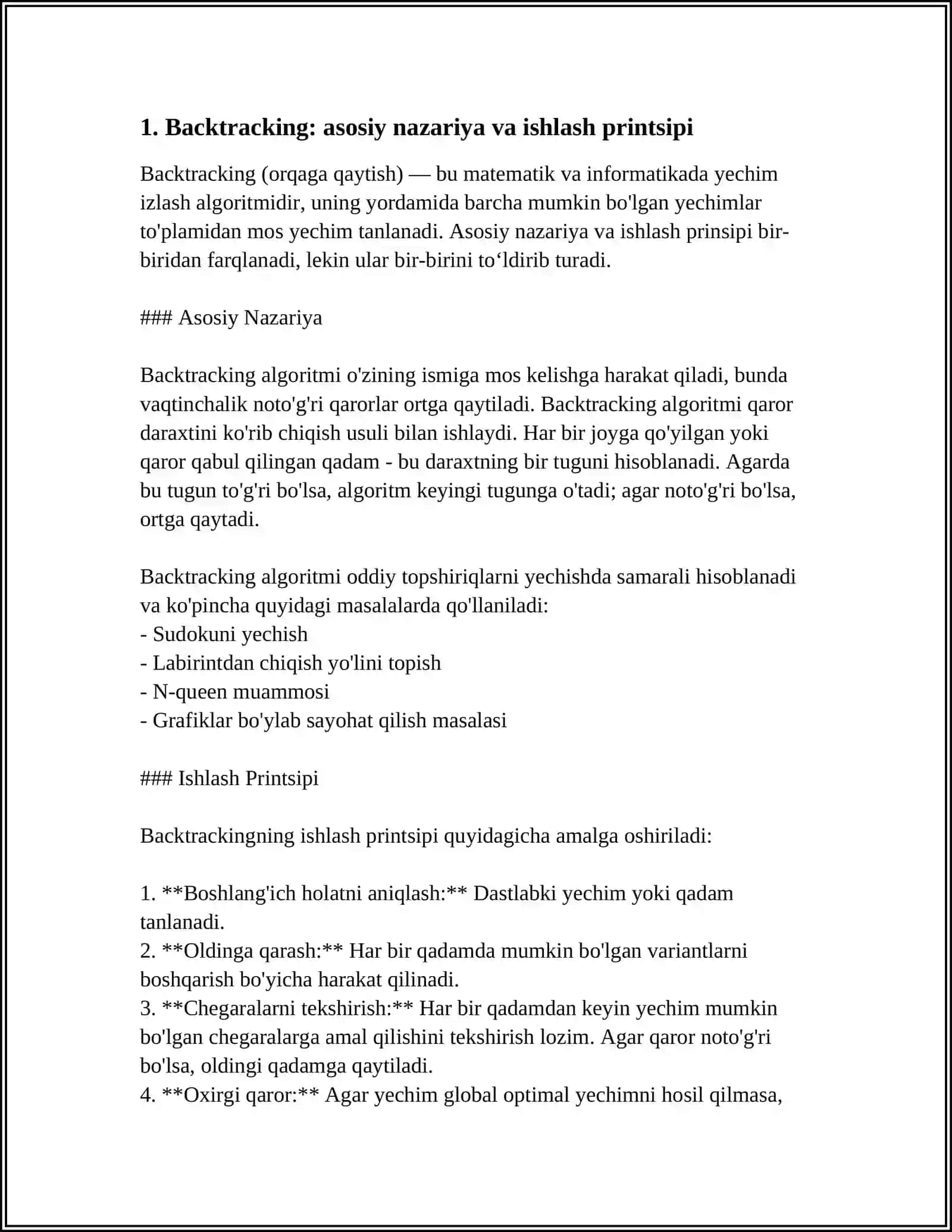 8 SUN’IY INTELLEKT UCHUN ASOSIY ALGORITMLARNI (BACKTRACKING, MINIMAX) DASTURLASH 3