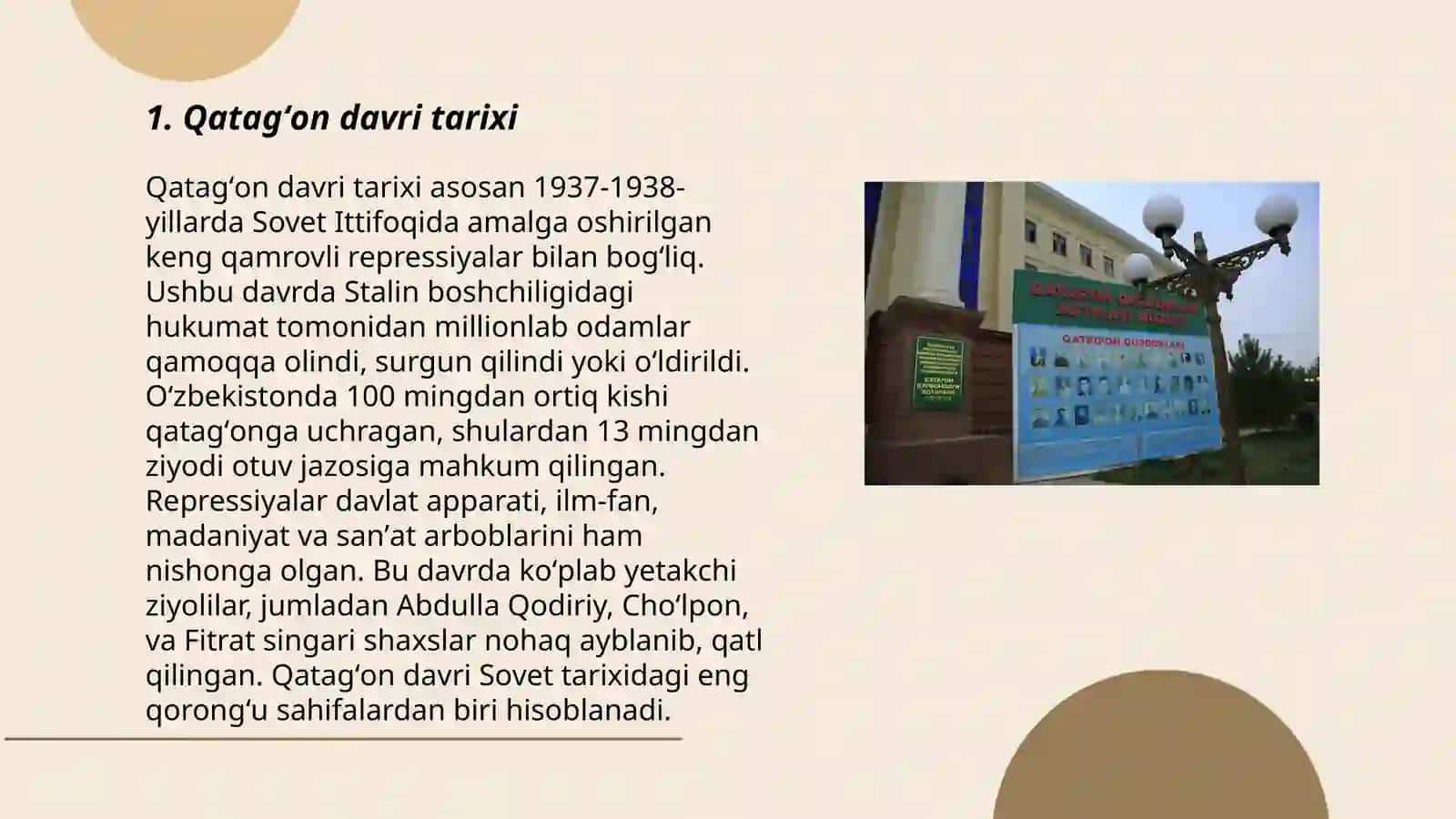 Qatagʻon davri tarixi 3