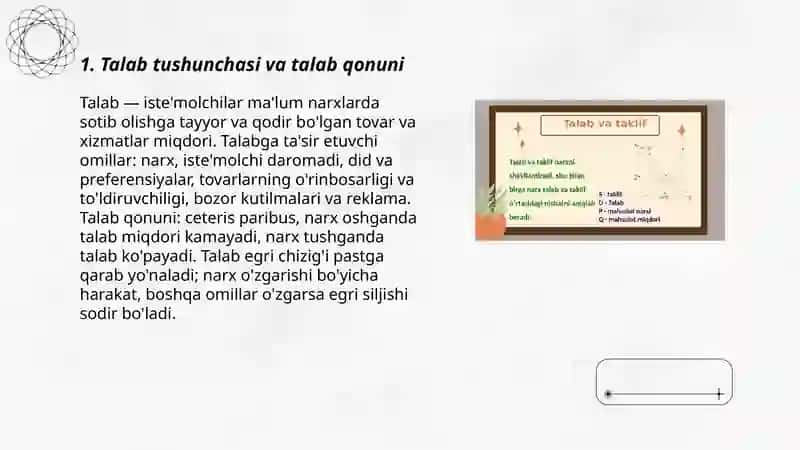 Talab va Taklif nazaryasi. Bozor Muvozanati 3