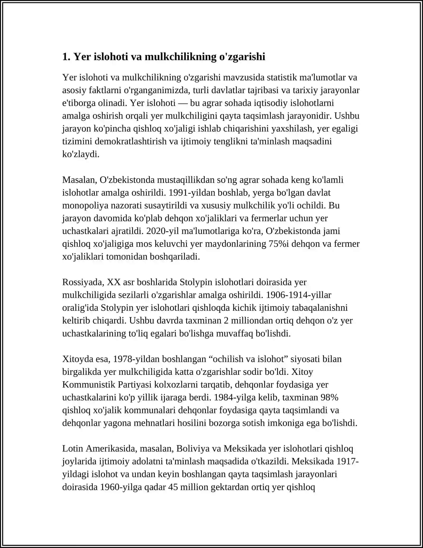 MUSTAQILLIK YILLARIDA QISHLOQ XO'JALIGI VA SANOAT SOHASIDAGI O'ZGARISHLAR 3