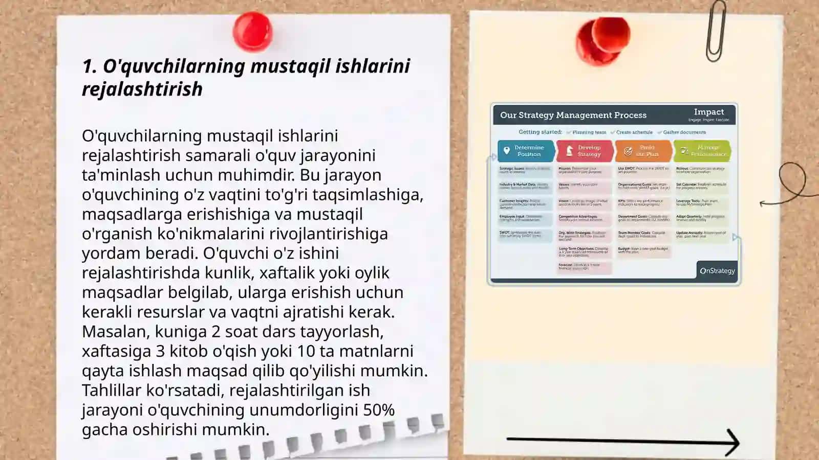 O'quvchilarning mustaqil ishlarini rejalashtirish 3