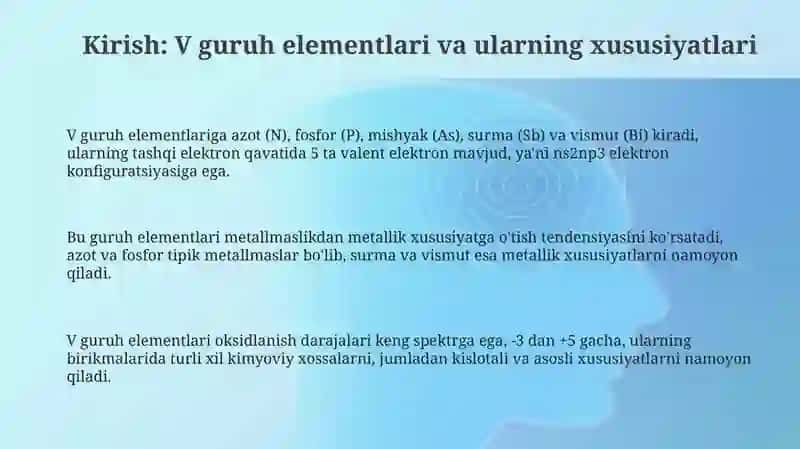 Sb va Sb* kationlarining tibbiyotdagi qoʻllanilishi 3
