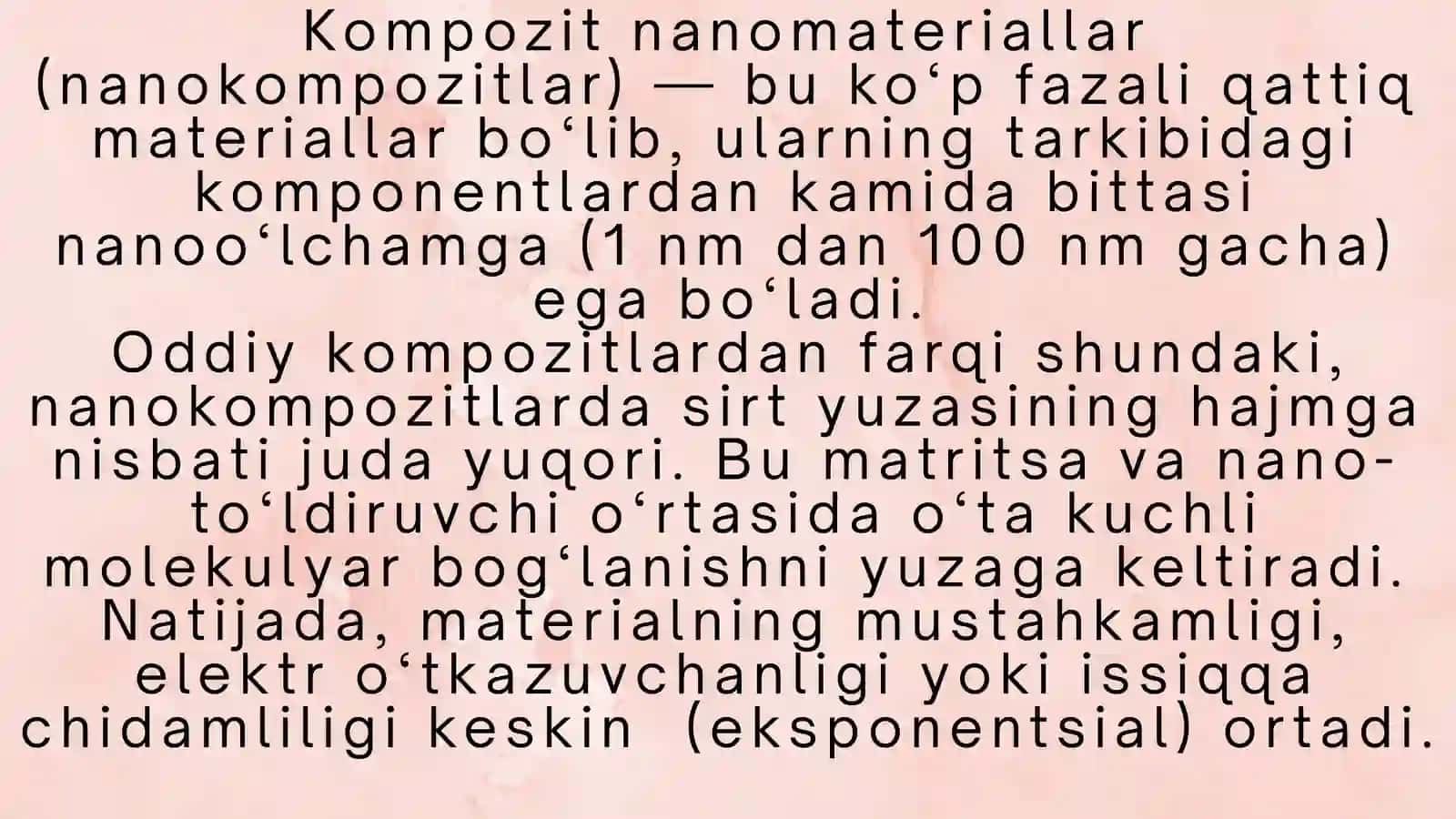 Kompozit nanomateriallar. kompozit materiallar klassifikatsiyasi 3