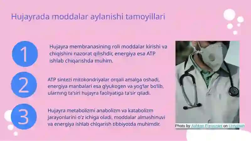 Hujayrada moddalar, energiya va ma'lumotlar oqimi. Hujayra proliferatsiyasi muammolarining tibbiyotdagi roli. 3