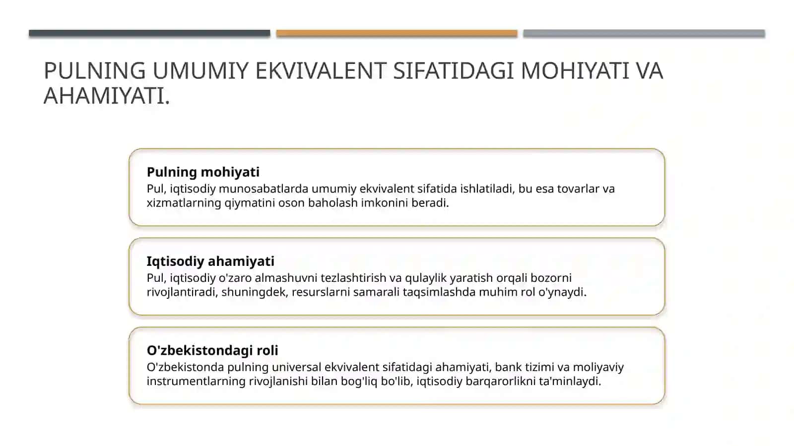 Pulning umumiy ekvivalent sifatidagi roli 3