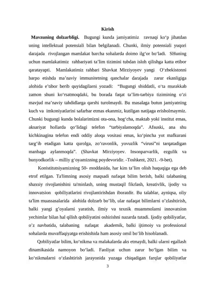 SHaxsning instrumental darajalari. Qobilyatlar haqida tushuncha. 3