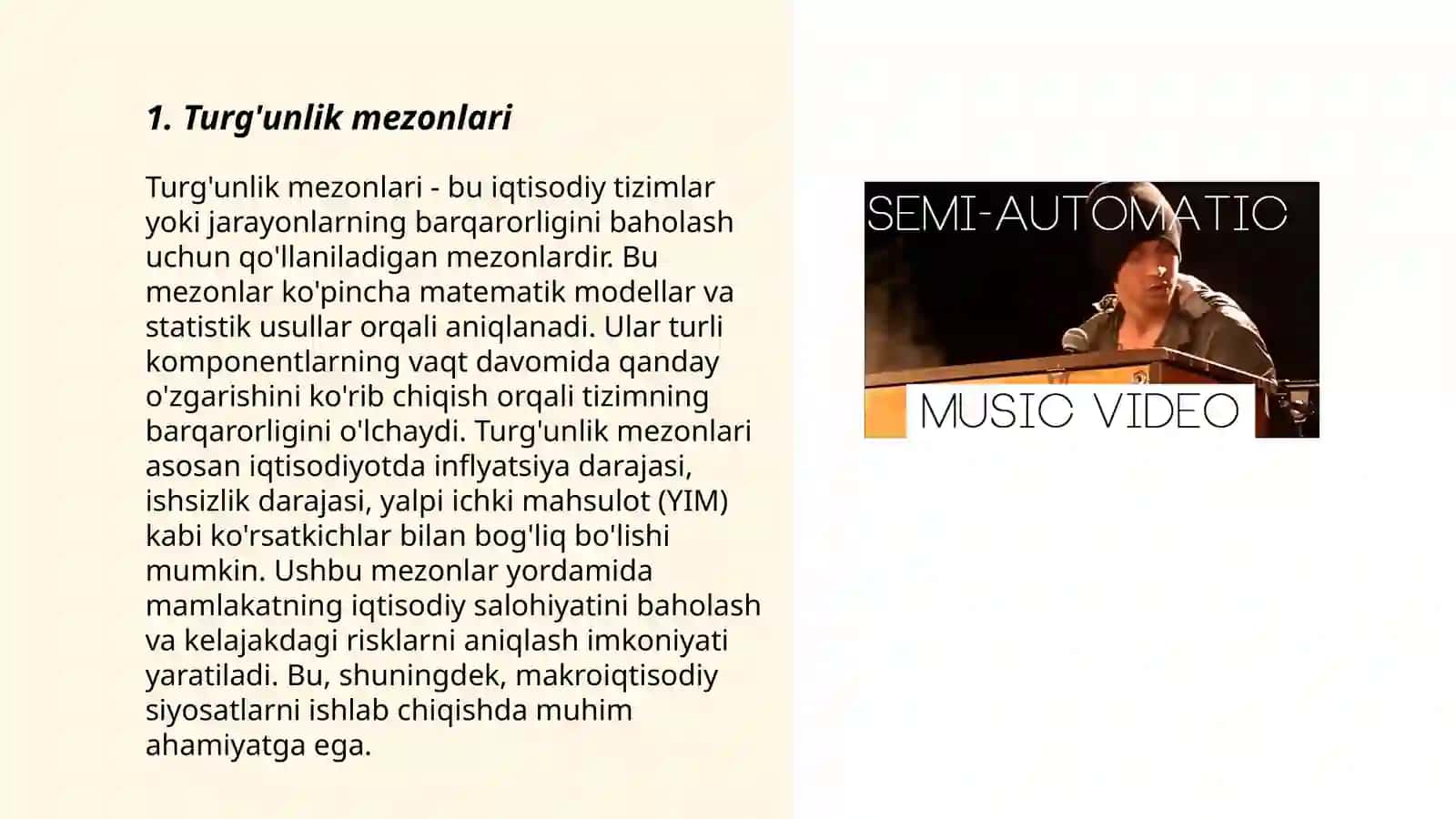Turg'unlik mezonlari 3