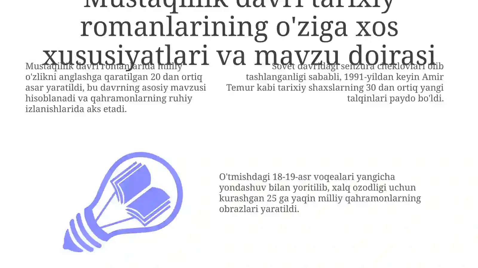 Mustaqil davri tarixiy romanlarining o'ziga xosliklari 3