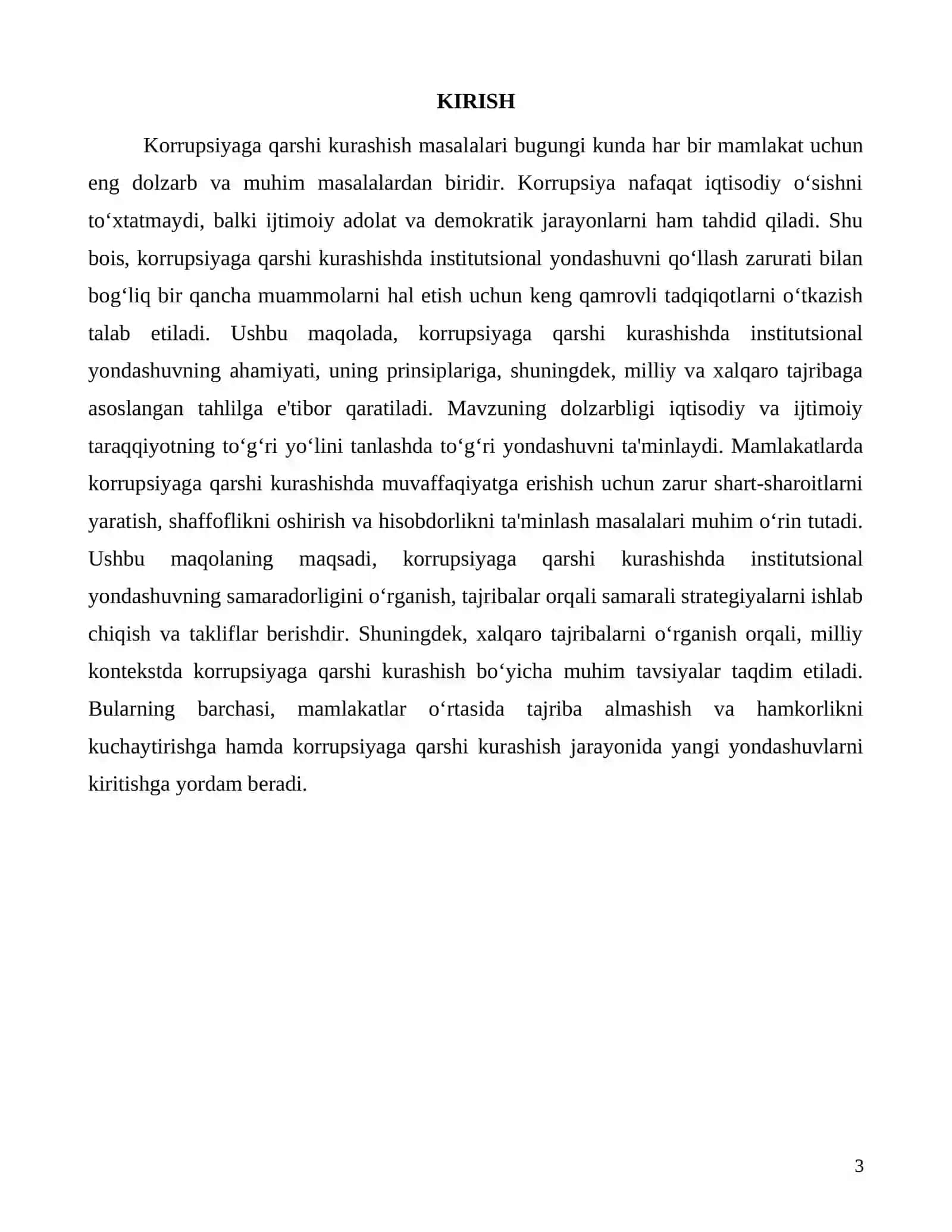 Korrupsiyaga qarshi kurashishda institutsional yondashuv: tajribalar va natijalar 3