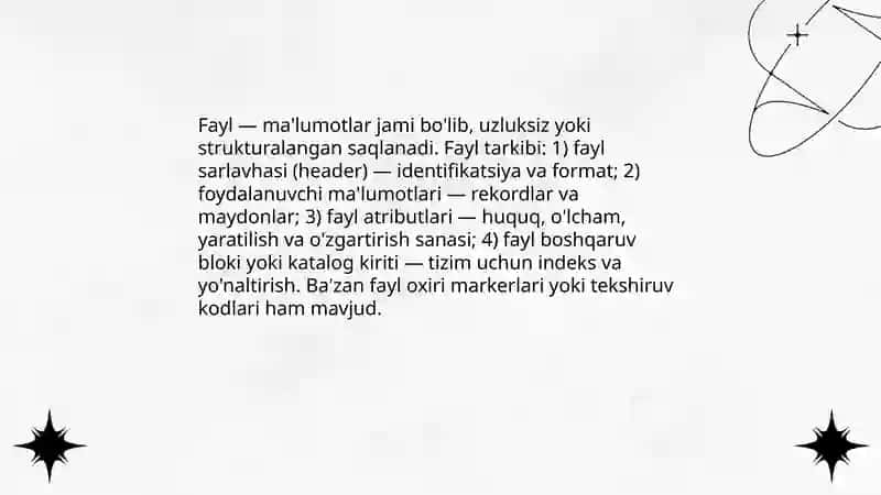 Fayl tuzilishi va turlari 3