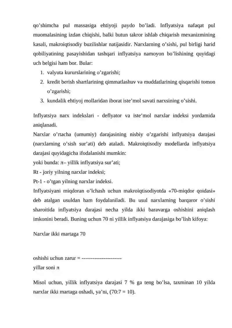 Inflyatsiya va uning kelib chiqishi va oqibatlari 3